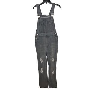 MISSLOOK Gray Distressed Denim Jumpsuit